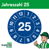 Jahresprüfplakette 25 in blau