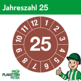 Jahresprüfplakette 25 in braun