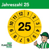Jahresprüfplakette 25 in gelb