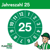 Jahresprüfplakette 25 in grün