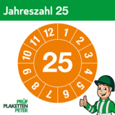 Jahresprüfplakette 25 in orange