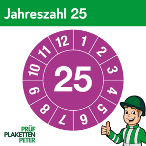 Jahresprüfplakette 25 in pink