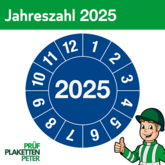 Jahresprüfplakette 2025 in blau