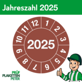 Jahresprüfplakette 2025 in braun