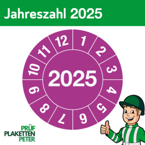 Jahresprüfplakette 2025 in pink