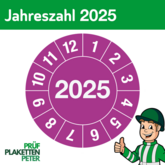 Jahresprüfplakette 2025 in pink
