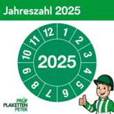 Jahresprüfplakette 2025 in grün