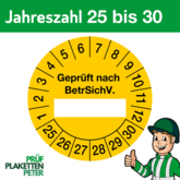 Mehrjahresprüfplakette GEPRÜFT NACH BetrSichV.