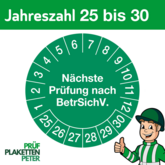 Mehrjahresprüfplakette NÄCHSTE PRÜFUNG NACH BetrSichV.