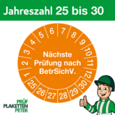 Mehrjahresprüfplakette NÄCHSTE PRÜFUNG NACH BetrSichV.