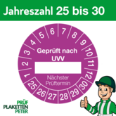 Mehrjahresprüfplakette geprüft nach UVV