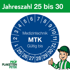 Mehrjahresprüfplakette MEDIZINTECHNIK MTK