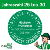 Mehrjahresprüfplakette Nächster Prüftermin DGUV Information 208-016