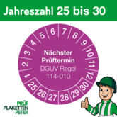 Mehrjahresprüfplakette Nächster Prüftermin DGUV Regel 114-010