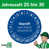 Mehrjahresprüfplakette Geprüft nach DGUV Vorschrift 54