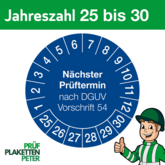 Mehrjahresprüfplakette Nächster Prüftermin nach DGUV Vorschrift 54