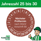 Mehrjahresprüfplakette Nächster Prüftermin nach DGUV Vorschrift 68