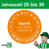 Mehrjahresprüfplakette Geprüft nach DGUV Vorschrift 70