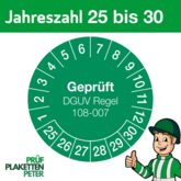 Mehrjahresprüfplakette Geprüft DGUV Regel 108-007